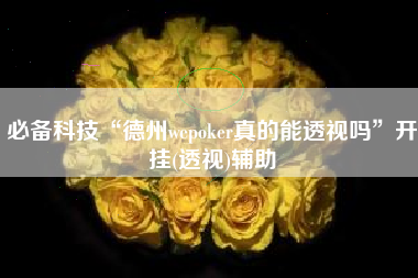 必备科技“德州wepoker真的能透视吗	”开挂(透视)辅助