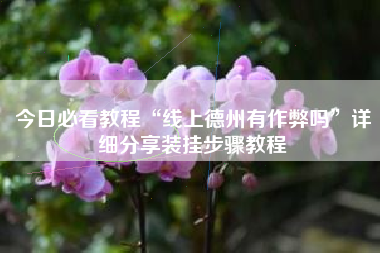 今日必看教程“线上德州有作弊吗”详细分享装挂步骤教程 今日必看教程“线上德州有作弊吗”详细分享装挂步骤教程