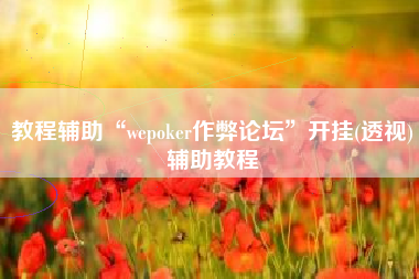 教程辅助“wepoker作弊论坛	”开挂(透视)辅助教程