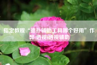 指定教程“德扑辅助工具哪个好用	”作弊(透视)透视辅助