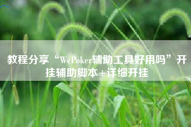 教程分享“WePoker辅助工具好用吗”开挂辅助脚本+详细开挂