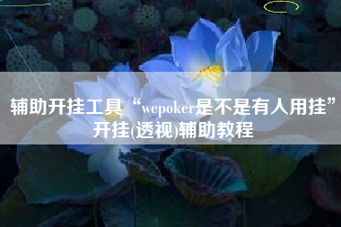 辅助开挂工具“wepoker是不是有人用挂	”开挂(透视)辅助教程