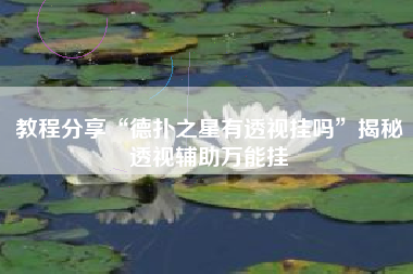 教程分享“德扑之星有透视挂吗	”揭秘透视辅助万能挂