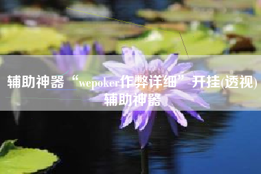 辅助神器“wepoker作弊详细”开挂(透视)辅助神器