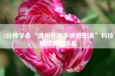 3分钟学会“德州扑克手牌胜率表	”科技辅助神器手机