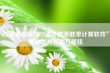 玩家必看教程“德扑概率胜率计算软件	”揭秘透视辅助万能挂
