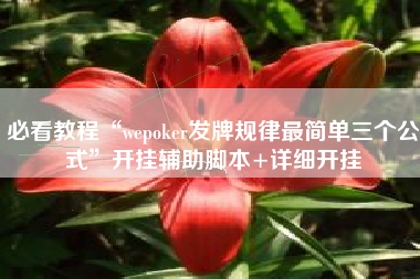 必看教程“wepoker发牌规律最简单三个公式”开挂辅助脚本+详细开挂