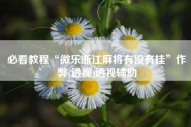 必看教程“微乐浙江麻将有没有挂	”作弊(透视)透视辅助