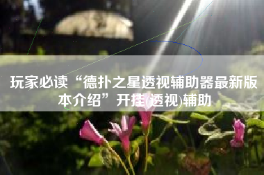 玩家必读“德扑之星透视辅助器最新版本介绍	”开挂(透视)辅助