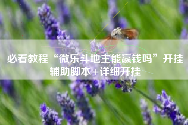 必看教程“微乐斗地主能赢钱吗”开挂辅助脚本+详细开挂