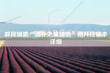 教程辅助“德扑之星辅助	”附开挂脚本详细