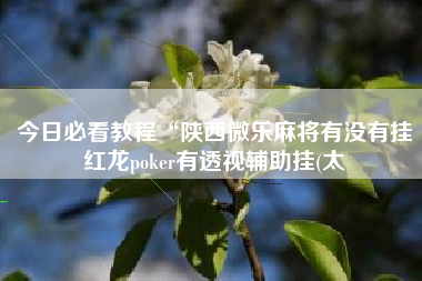 今日必看教程“陕西微乐麻将有没有挂红龙poker有透视辅助挂(太 今日必看教程“陕西微乐麻将有没有挂红龙poker有透视辅助挂(太