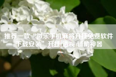 推荐一款“微乐手机麻将开挂免费软件下载安装”开挂(透视)辅助神器