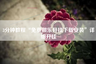 3分钟教程“免费微乐开挂下载安装	”详细开挂