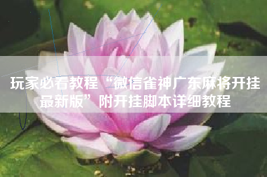 玩家必看教程“微信雀神广东麻将开挂最新版	”附开挂脚本详细教程