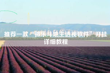 推荐一款“微乐斗地主透视软件”开挂详细教程