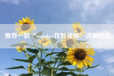 推荐一款“wepoker作弊视频”详细开挂