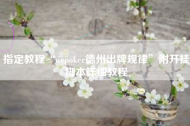 指定教程“wepoker德州出牌规律	”附开挂脚本详细教程