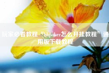玩家必看教程“hhpoker怎么开挂教程	”通用版下载教程