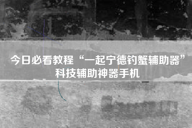 今日必看教程“一起宁德钓蟹辅助器”科技辅助神器手机
