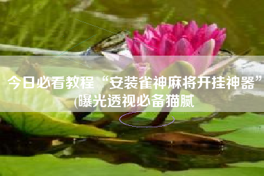 今日必看教程“安装雀神麻将开挂神器”(曝光透视必备猫腻