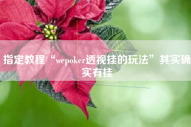指定教程“wepoker透视挂的玩法	”其实确实有挂