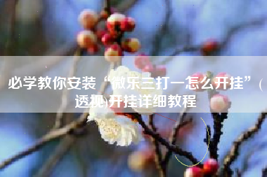 必学教你安装“微乐三打一怎么开挂	”(透视)开挂详细教程