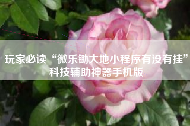 玩家必读“微乐锄大地小程序有没有挂”科技辅助神器手机版