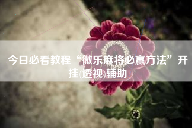 今日必看教程“微乐麻将必赢方法”开挂(透视)辅助