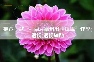 推荐一款“wepoker德州出牌规律	”作弊(透视)透视辅助