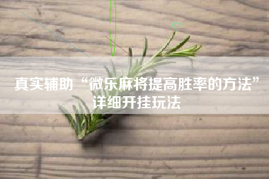 真实辅助“微乐麻将提高胜率的方法	”详细开挂玩法
