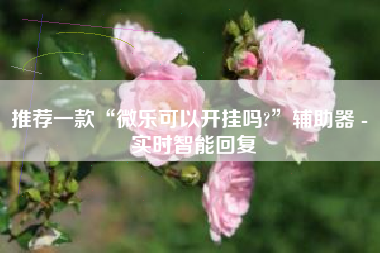 推荐一款“微乐可以开挂吗?	”辅助器 - 实时智能回复