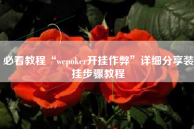必看教程“wepoker开挂作弊”详细分享装挂步骤教程
