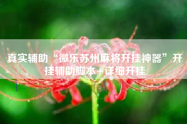 真实辅助“微乐苏州麻将开挂神器”开挂辅助脚本+详细开挂