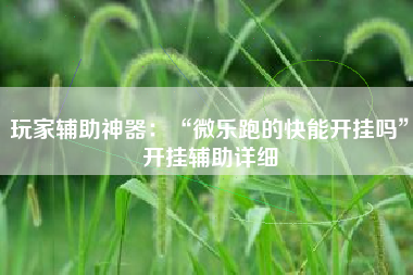 玩家辅助神器:“微乐跑的快能开挂吗”开挂辅助详细 玩家辅助神器:“微乐跑的快能开挂吗”开挂辅助详细