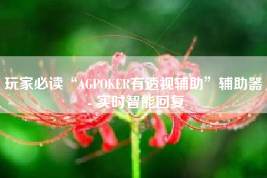 玩家必读“AGPOKER有透视辅助”辅助器 - 实时智能回复