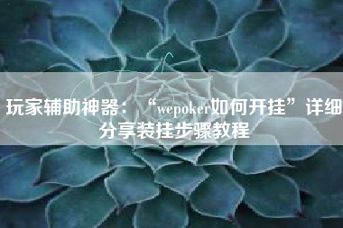 玩家辅助神器：“wepoker如何开挂	”详细分享装挂步骤教程