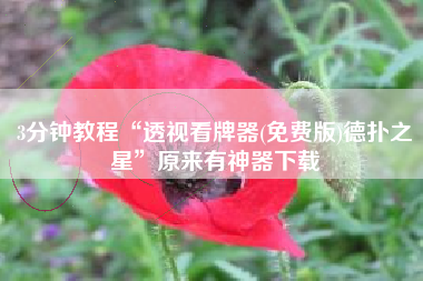 3分钟教程“透视看牌器(免费版)德扑之星”原来有神器下载