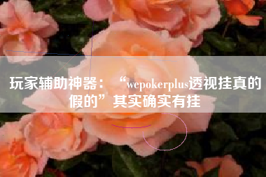 玩家辅助神器：“wepokerplus透视挂真的假的	”其实确实有挂