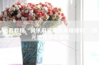 必看教程“微乐麻将输赢有规律吗”(曝光透视必备猫腻