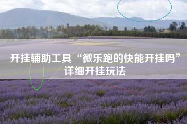 开挂辅助工具“微乐跑的快能开挂吗”详细开挂玩法