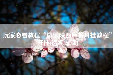 玩家必看教程“微乐陕西麻将开挂教程”开挂(透视)辅助