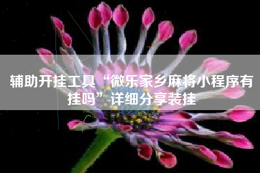 辅助开挂工具“微乐家乡麻将小程序有挂吗	”详细分享装挂