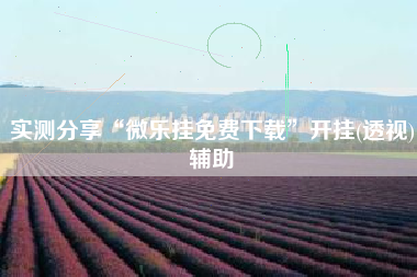 实测分享“微乐挂免费下载”开挂(透视)辅助