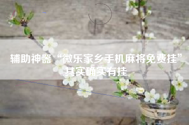 辅助神器“微乐家乡手机麻将免费挂”其实确实有挂