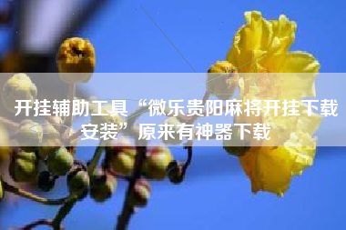 开挂辅助工具“微乐贵阳麻将开挂下载安装”原来有神器下载