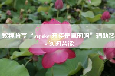 教程分享“wepoker开挂是真的吗”辅助器 - 实时智能