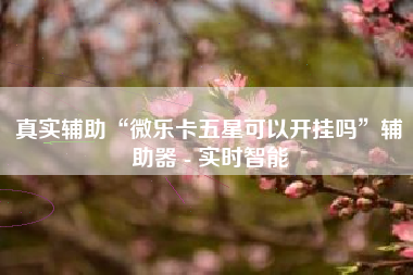真实辅助“微乐卡五星可以开挂吗”辅助器 - 实时智能