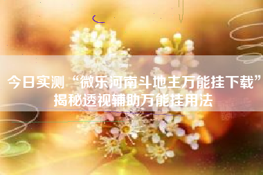 今日实测“微乐河南斗地主万能挂下载”揭秘透视辅助万能挂用法