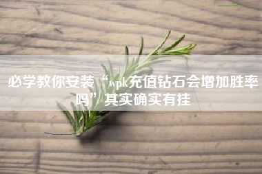 必学教你安装“wpk充值钻石会增加胜率吗”其实确实有挂